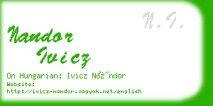 nandor ivicz business card